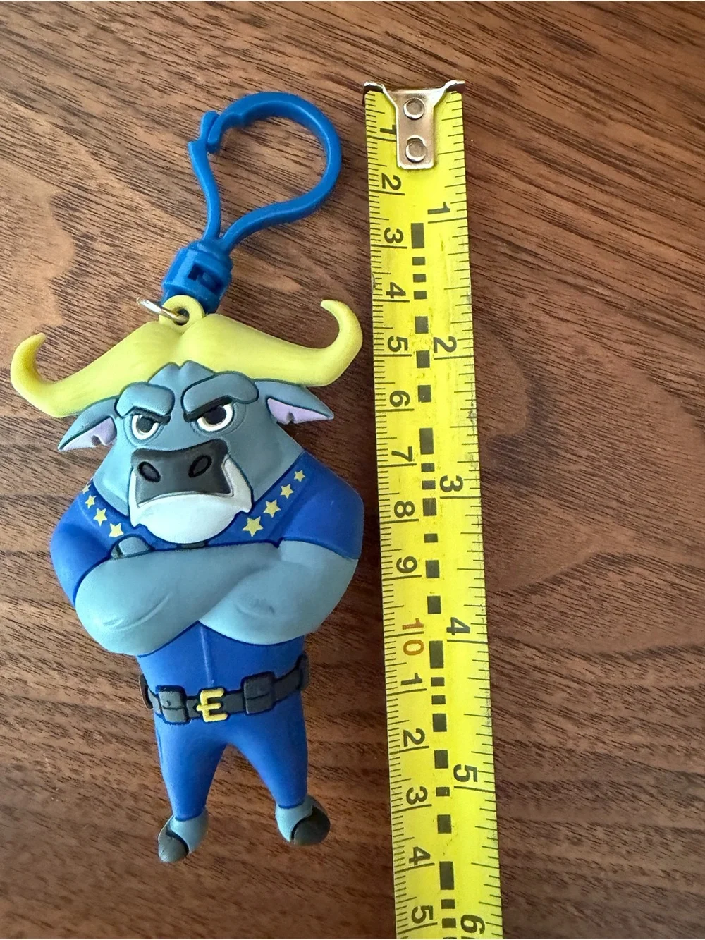 Disney Zootopia Chief Bogo Cape Buffalo Police Captain Clip-On Keychain Bag Acce